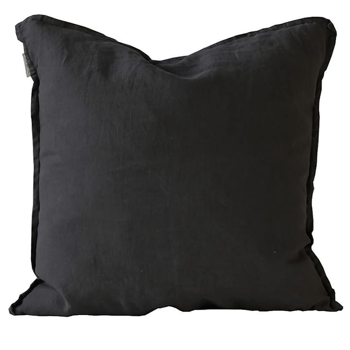 Washed linen cushion cover 50x50 cm - carbon (black) - Tell Me More