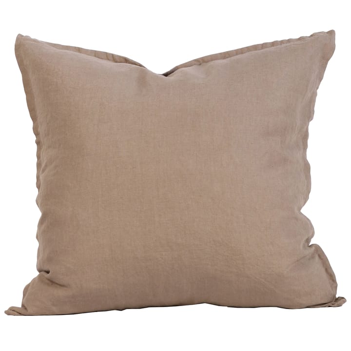 Washed linen cushion cover 50x50 cm - chestnut (beige) - Tell Me More