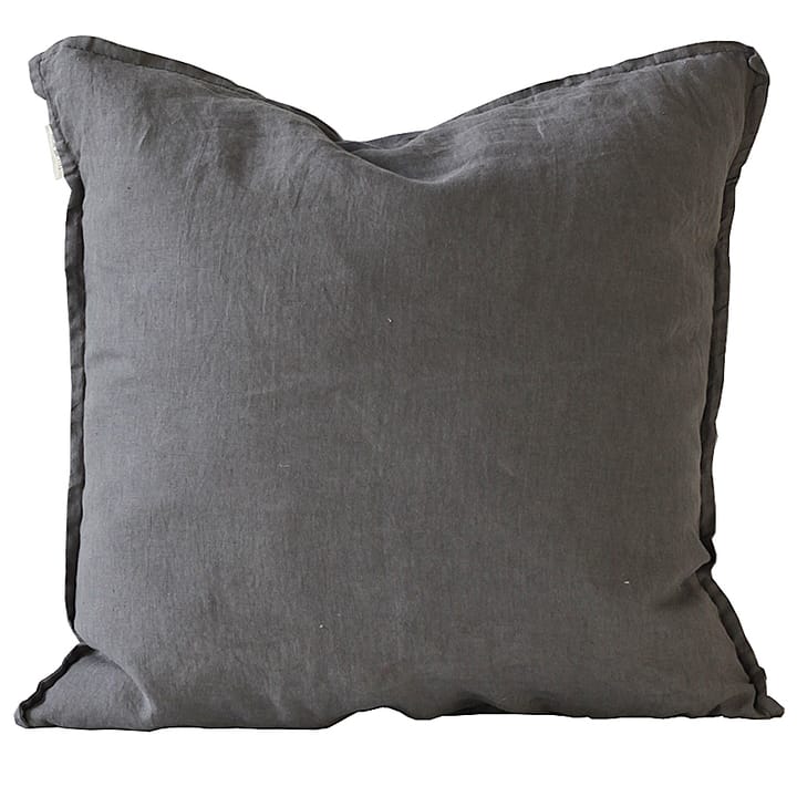Washed linen cushion cover 50x50 cm - dark grey - Tell Me More