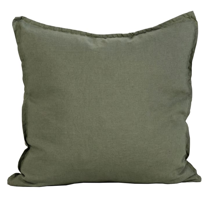 Washed linen cushion cover 50x50 cm, khaki (green) Tell Me More