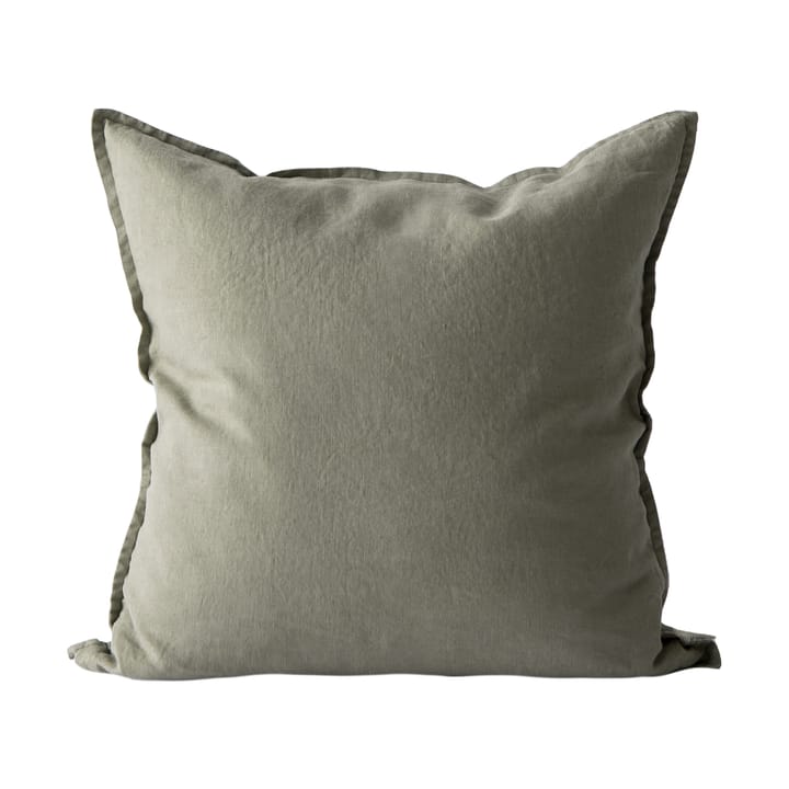 Washed linen cushion cover 50x50 cm - Olive - Tell Me More