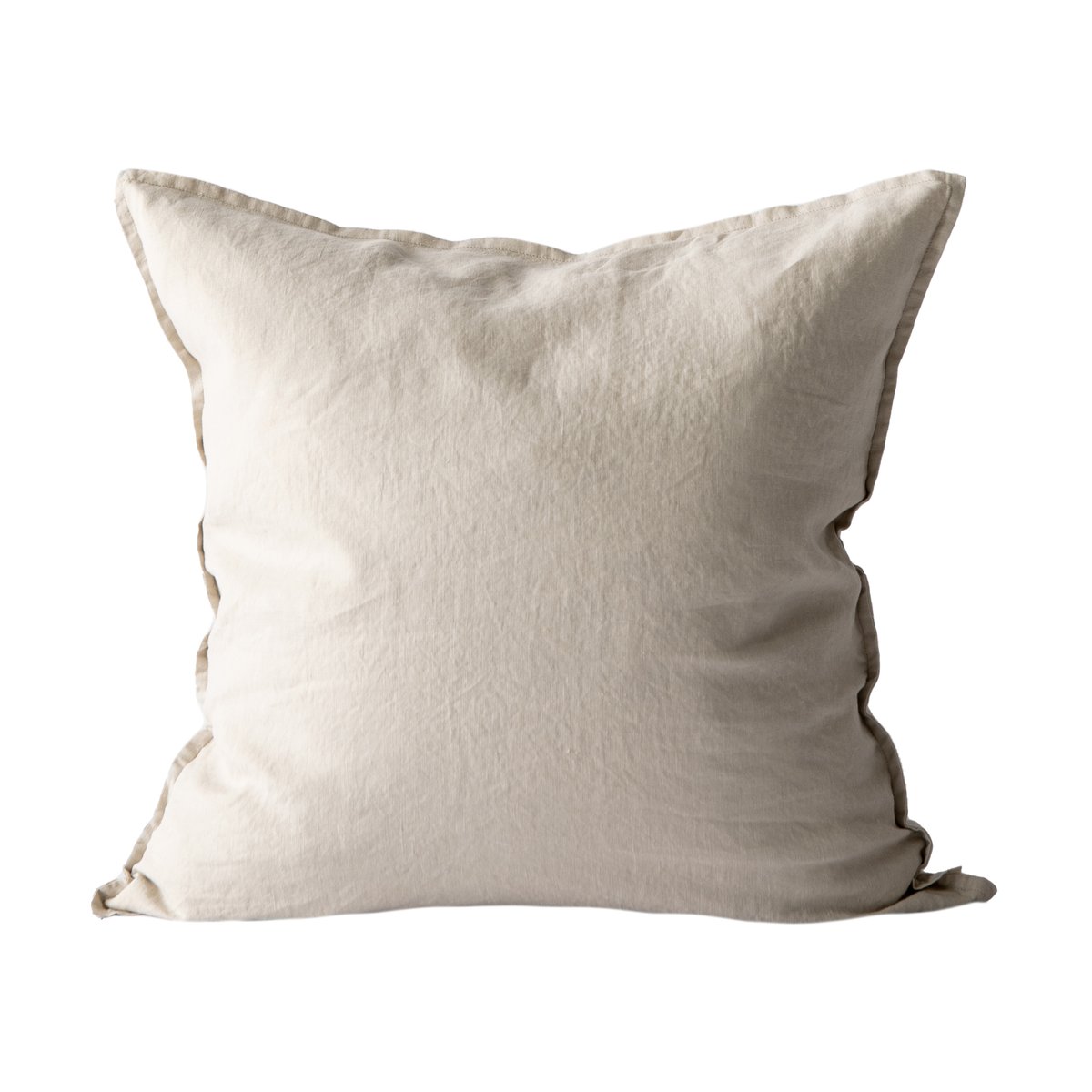 Tell Me More Washed linen cushion cover 50x50 cm Warm grey