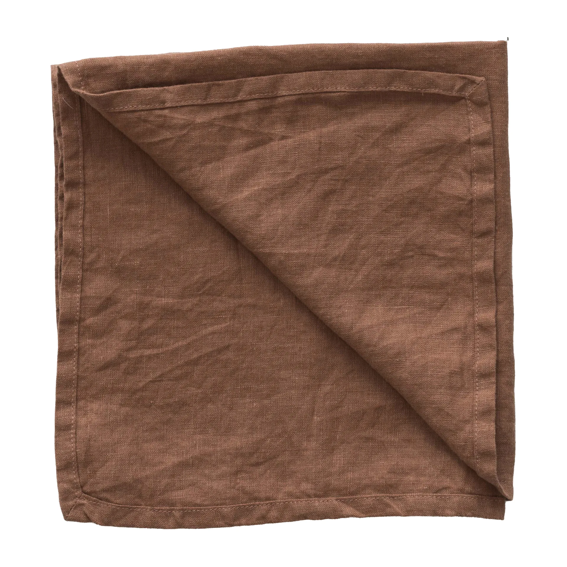 Washed linen napkin, amber (brown) Tell Me More