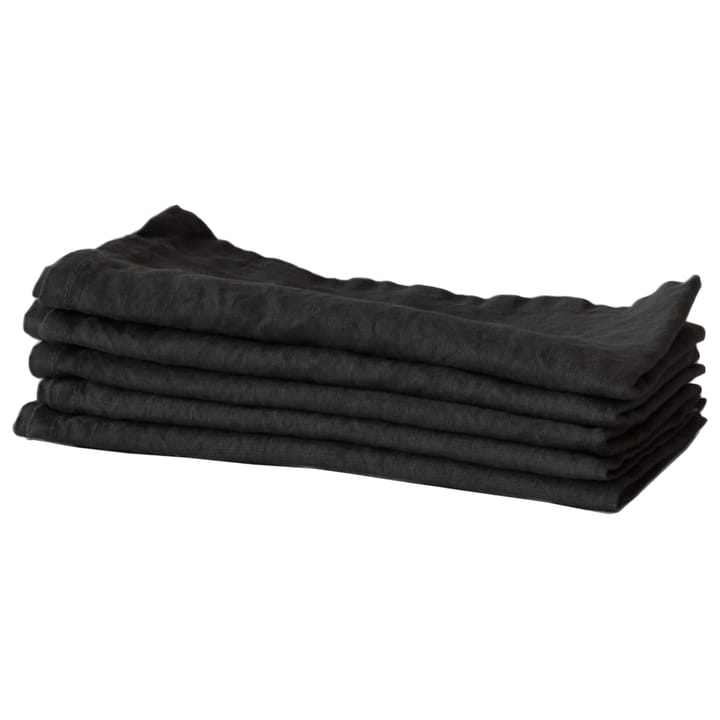 Washed linen napkin - carbon (black) - Tell Me More
