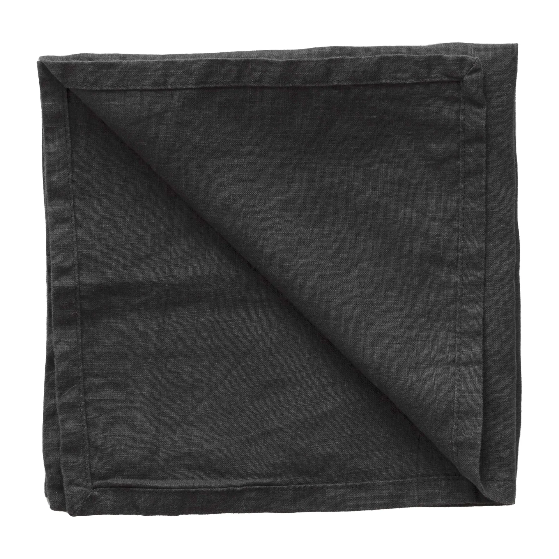 Washed linen napkin, carbon (black) Tell Me More