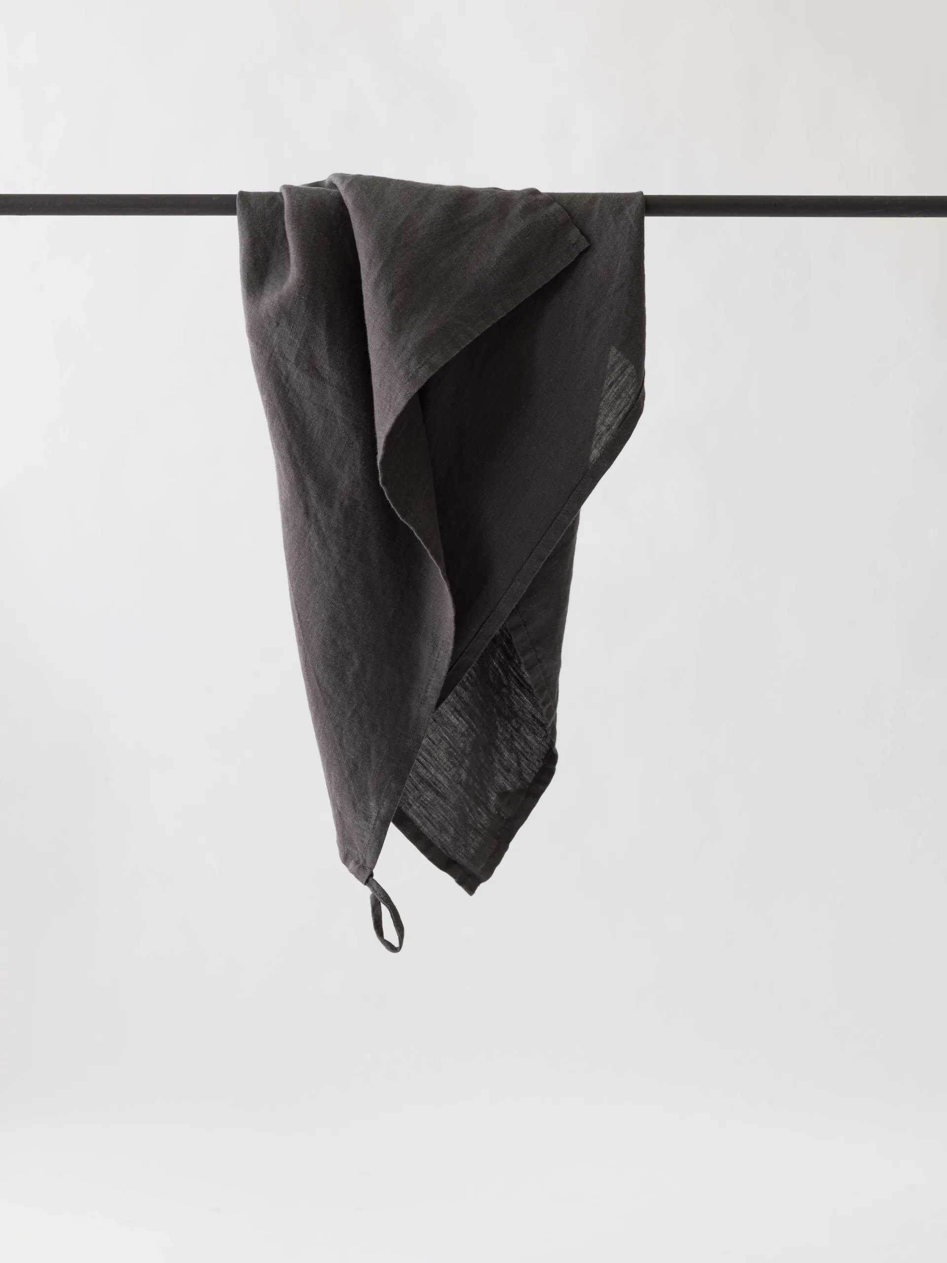 Washed linen napkin, carbon (black) Tell Me More