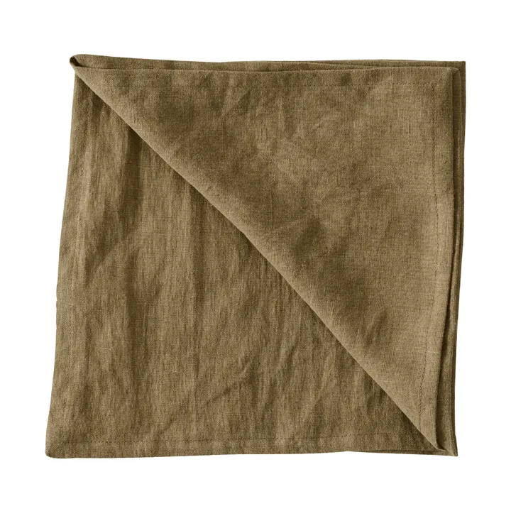 Washed linen napkin - Dark olive green - Tell Me More