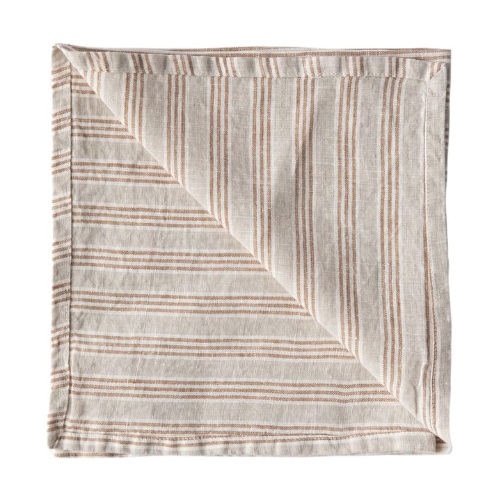 Washed linen napkin - Hazelnut stripe - Tell Me More