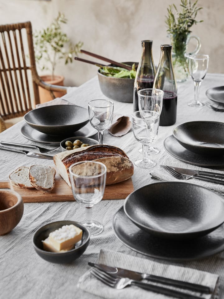 Washed linen napkin, Pinstripe (black-white) Tell Me More