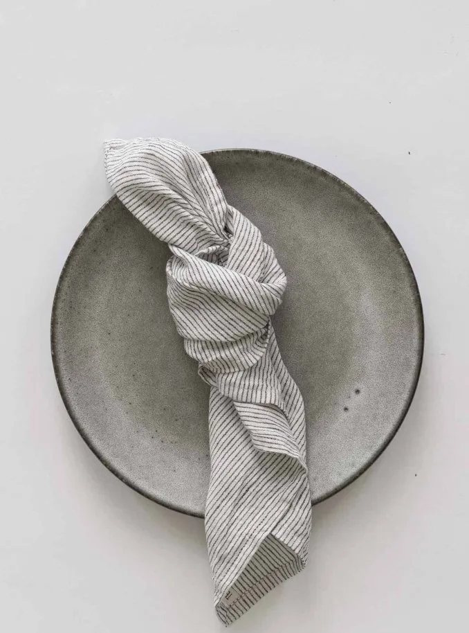 Washed linen napkin, Pinstripe Tell Me More
