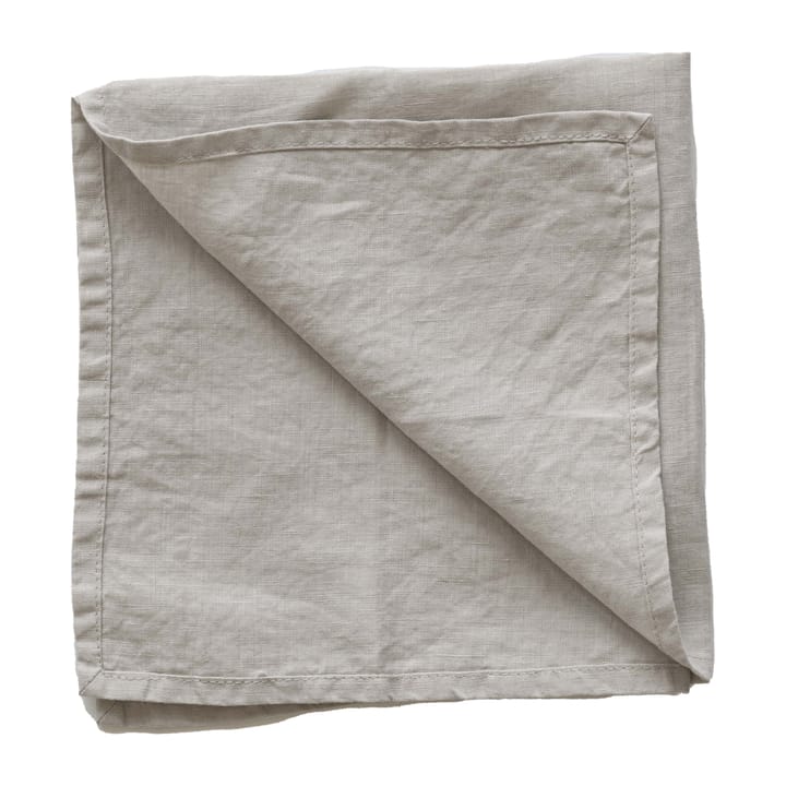 Washed linen napkin - warm grey (grey) - Tell Me More