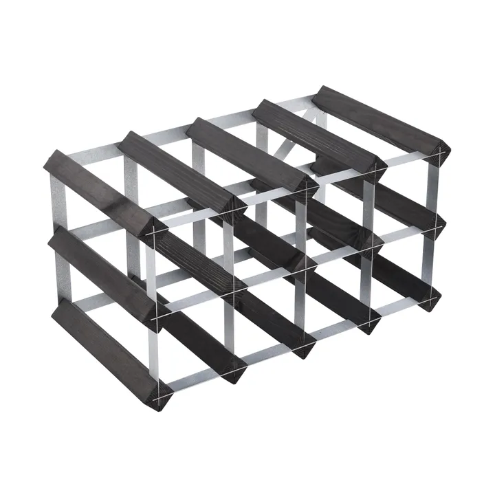 The Swedish Wine Rack Factory wine rack assembled - 12 bottles-black pine - The Swedish Wine Rack Factory