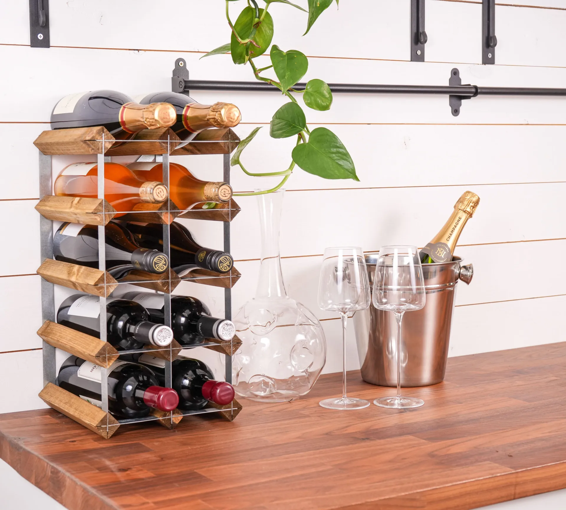 The Swedish Wine Rack Factory wine rack assembled, 12 bottles-light pine The Swedish Wine Rack Factory