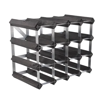 The Swedish Wine Rack Factory wine rack assembled - 16 bottles-black pine - The Swedish Wine Rack Factory