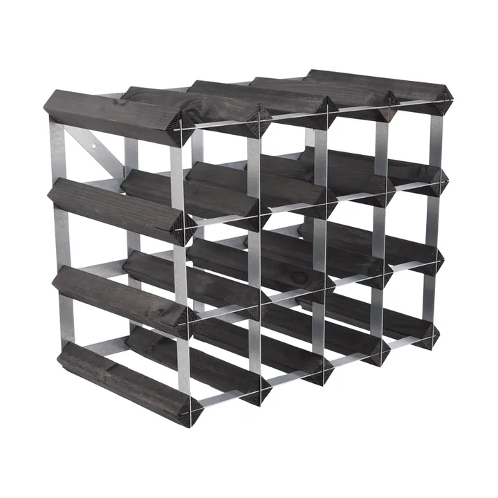 The Swedish Wine Rack Factory wine rack assembled - 16 bottles-black pine - The Swedish Wine Rack Factory