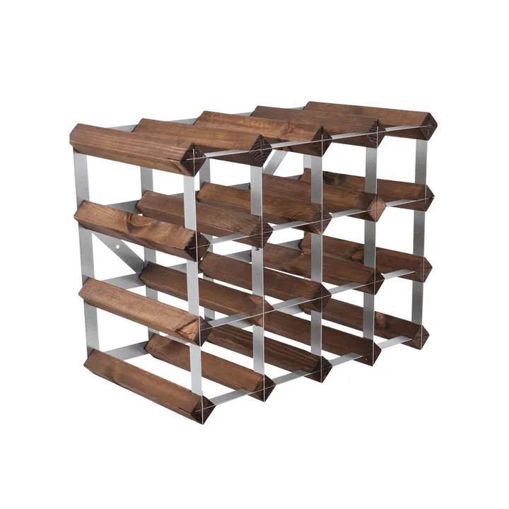 The Swedish Wine Rack Factory wine rack assembled - 16 bottles-dark pine - The Swedish Wine Rack Factory