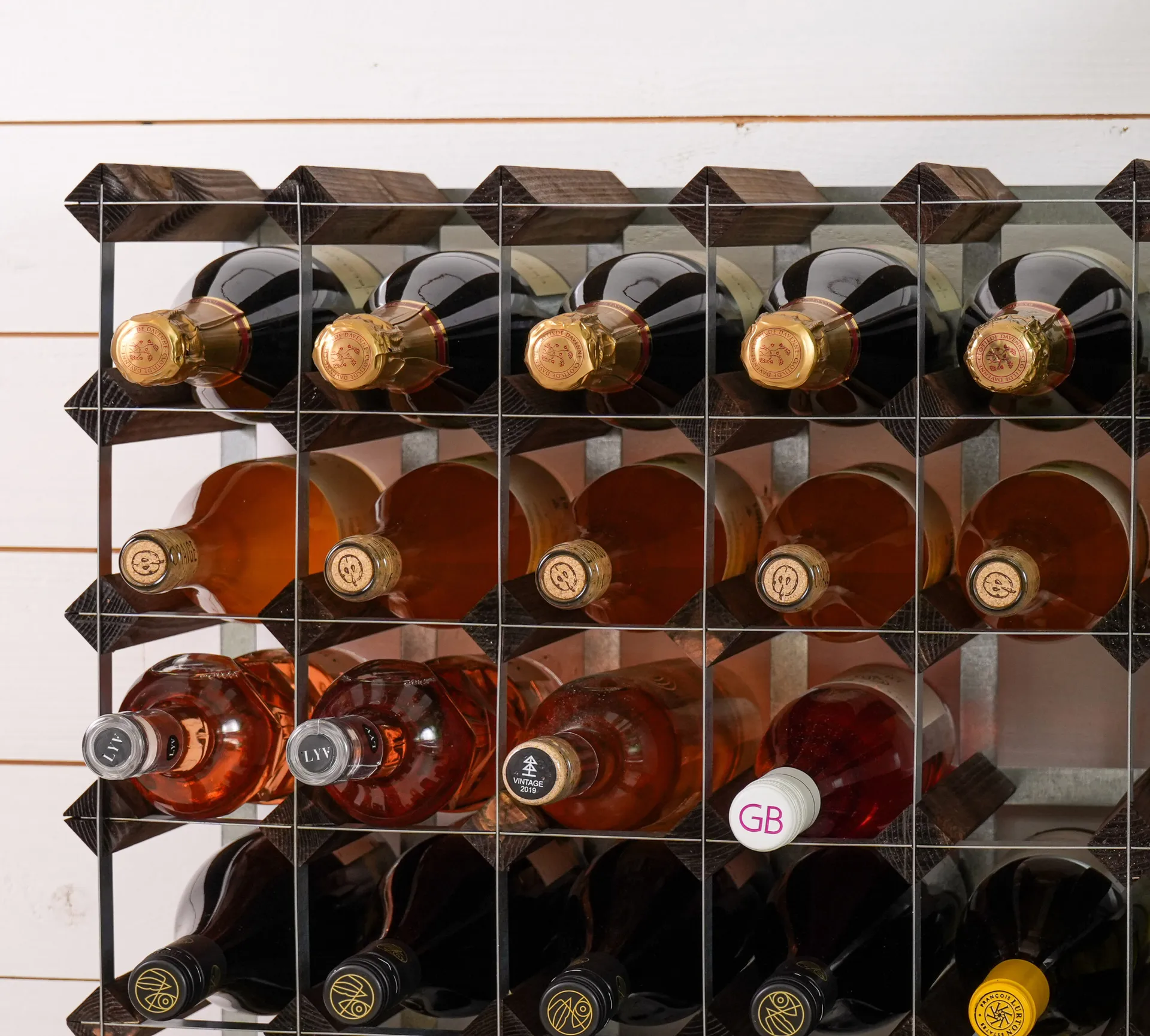 The Swedish Wine Rack Factory wine rack assembled, 16 bottles-dark pine The Swedish Wine Rack Factory
