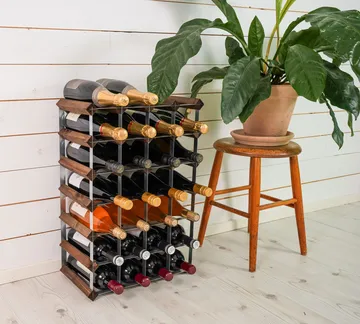 The Swedish Wine Rack Factory wine rack assembled - 30 bottles-dark pine - The Swedish Wine Rack Factory