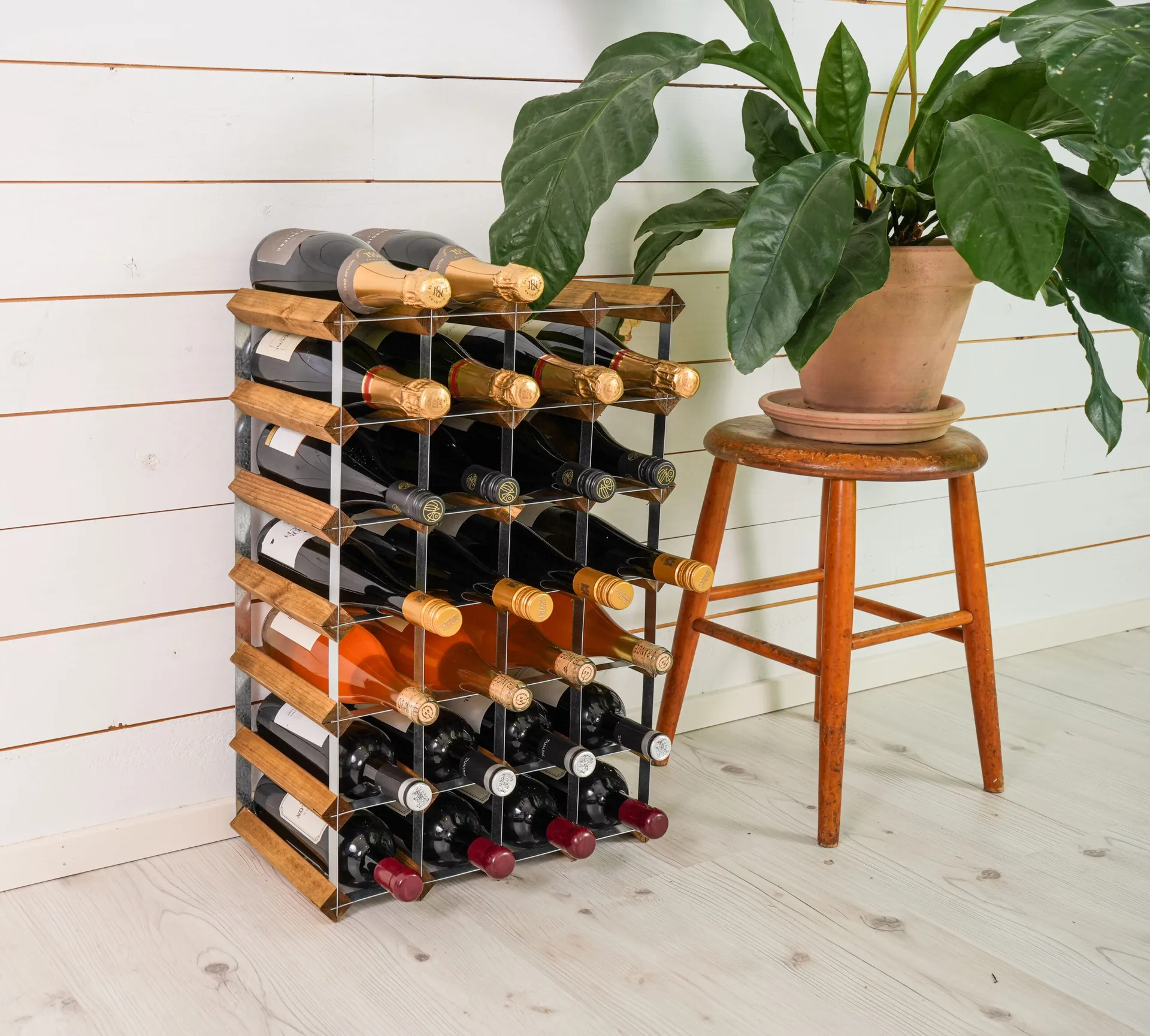 The Swedish Wine Rack Factory wine rack assembled, 30 bottles–light pine The Swedish Wine Rack Factory
