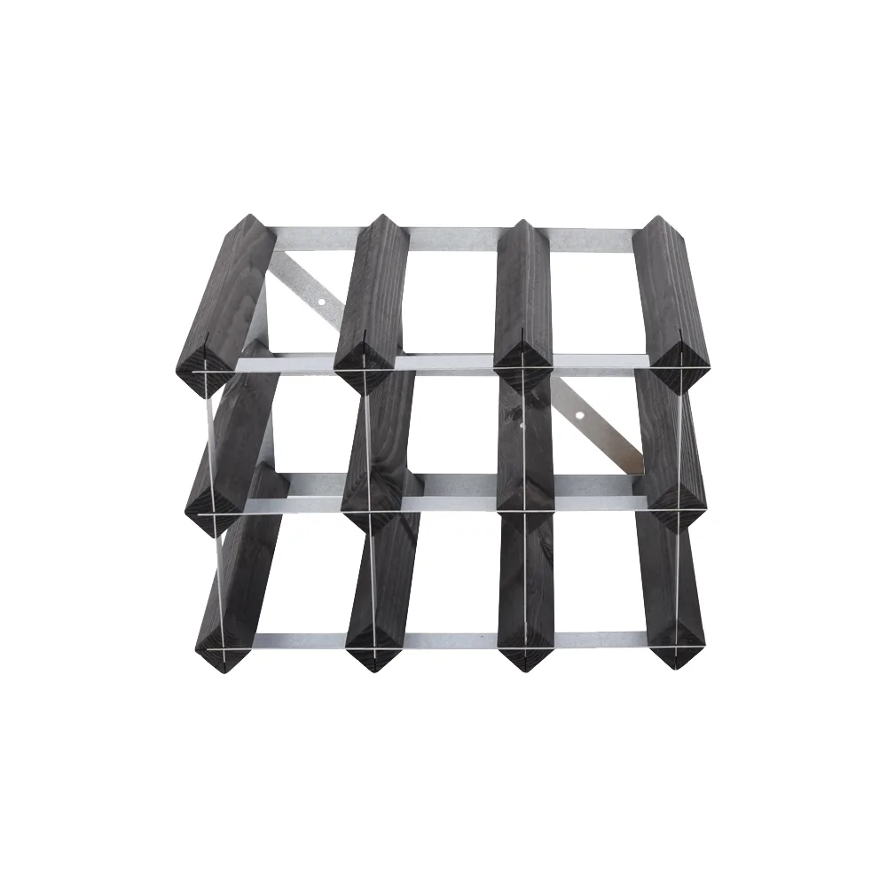 The Swedish Wine Rack Factory wine rack assembled, 9 bottles-black pine The Swedish Wine Rack Factory