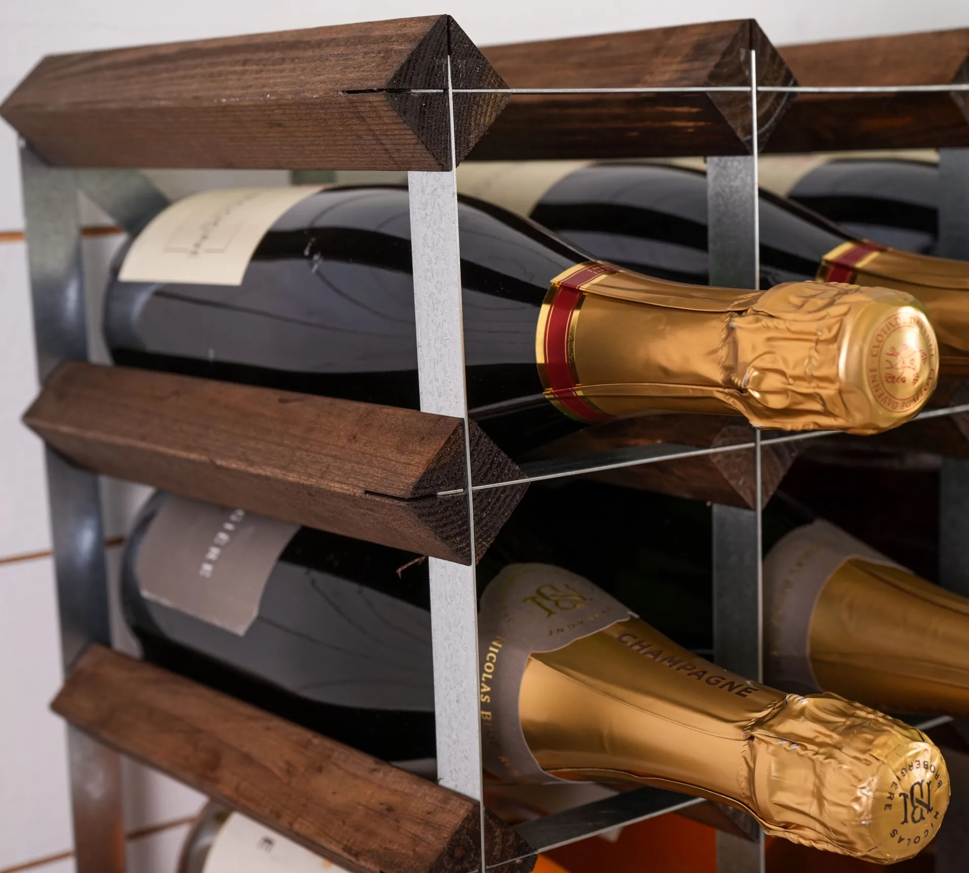 The Swedish Wine Rack Factory wine rack assembled, 9 bottles-dark pine The Swedish Wine Rack Factory