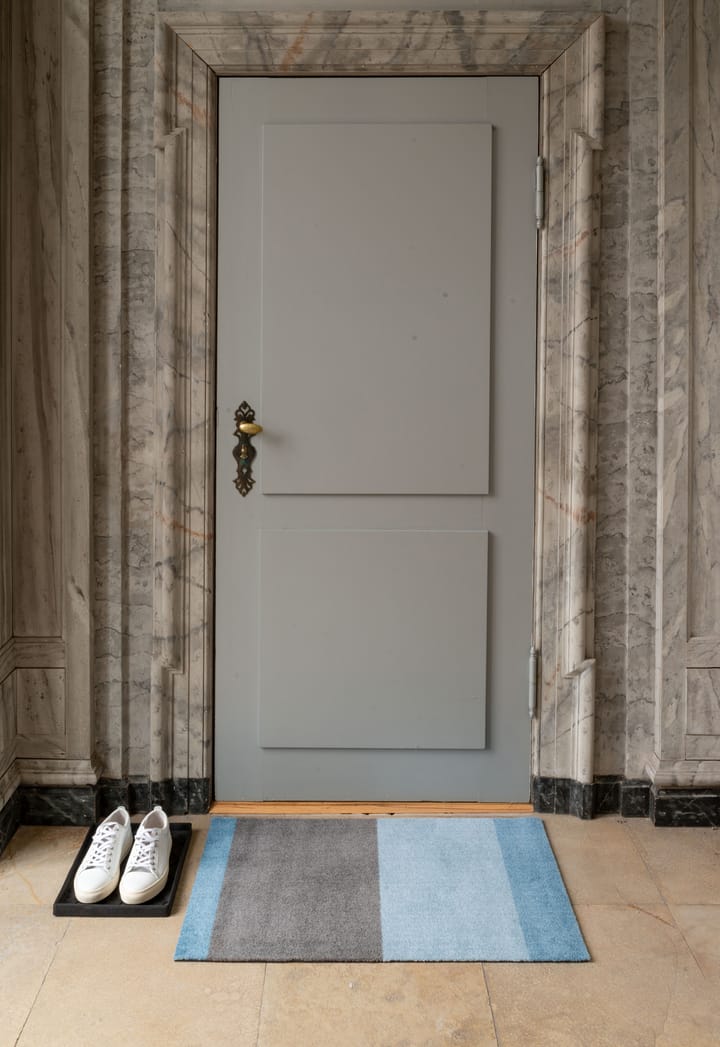 Stripes by tica. horizontal. doormat - Blue-steel grey. 60x90 cm - tica copenhagen