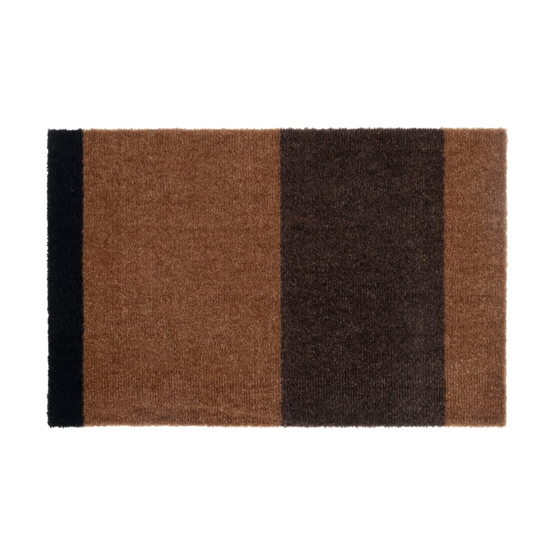 tica copenhagen Stripes by tica. horizontal. doormat Cognac-dark brown-black, 40x60 cm