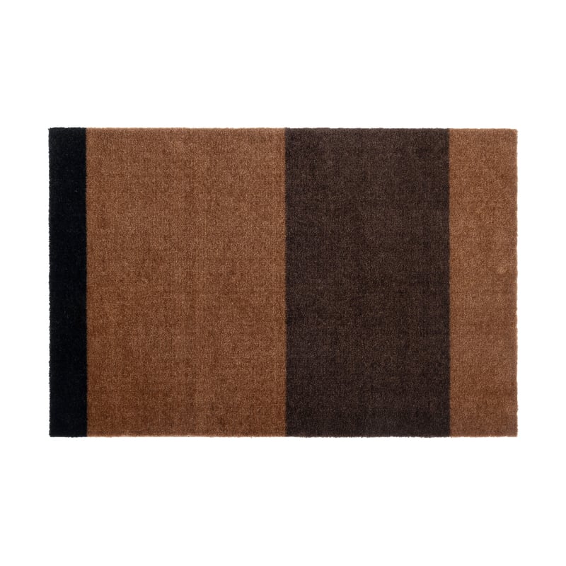 tica copenhagen Stripes by tica. horizontal. doormat Cognac-dark brown-black, 60x90 cm