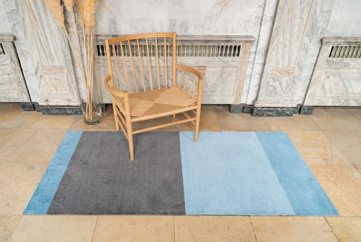 Stripes by tica. horizontal. hallway rug, Blue-steel grey. 90x200 cm tica copenhagen