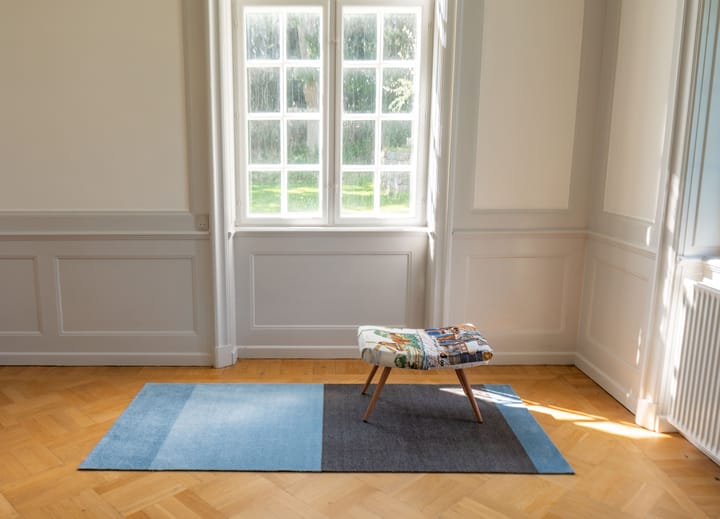 Stripes by tica. horizontal. hallway rug, Blue-steel grey. 90x200 cm tica copenhagen