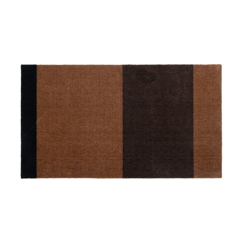 tica copenhagen Stripes by tica. horizontal. hallway rug Cognac-dark brown-black, 67x120 cm