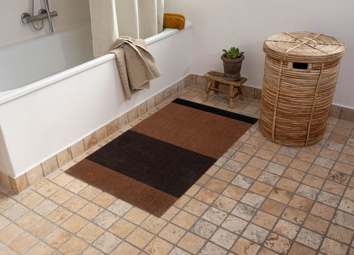 Stripes by tica. horizontal. hallway rug - Cognac-dark brown-black, 67x120 cm - tica copenhagen