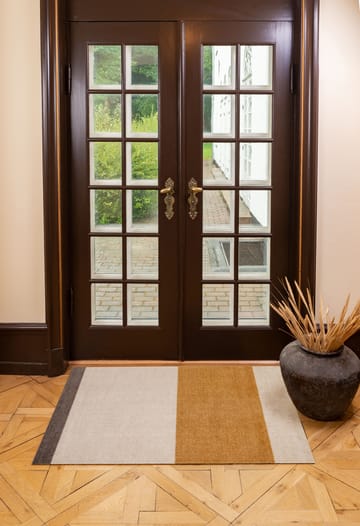 Stripes by tica. horizontal. hallway rug - Ivory-dijon-brown. 90x130 cm - tica copenhagen