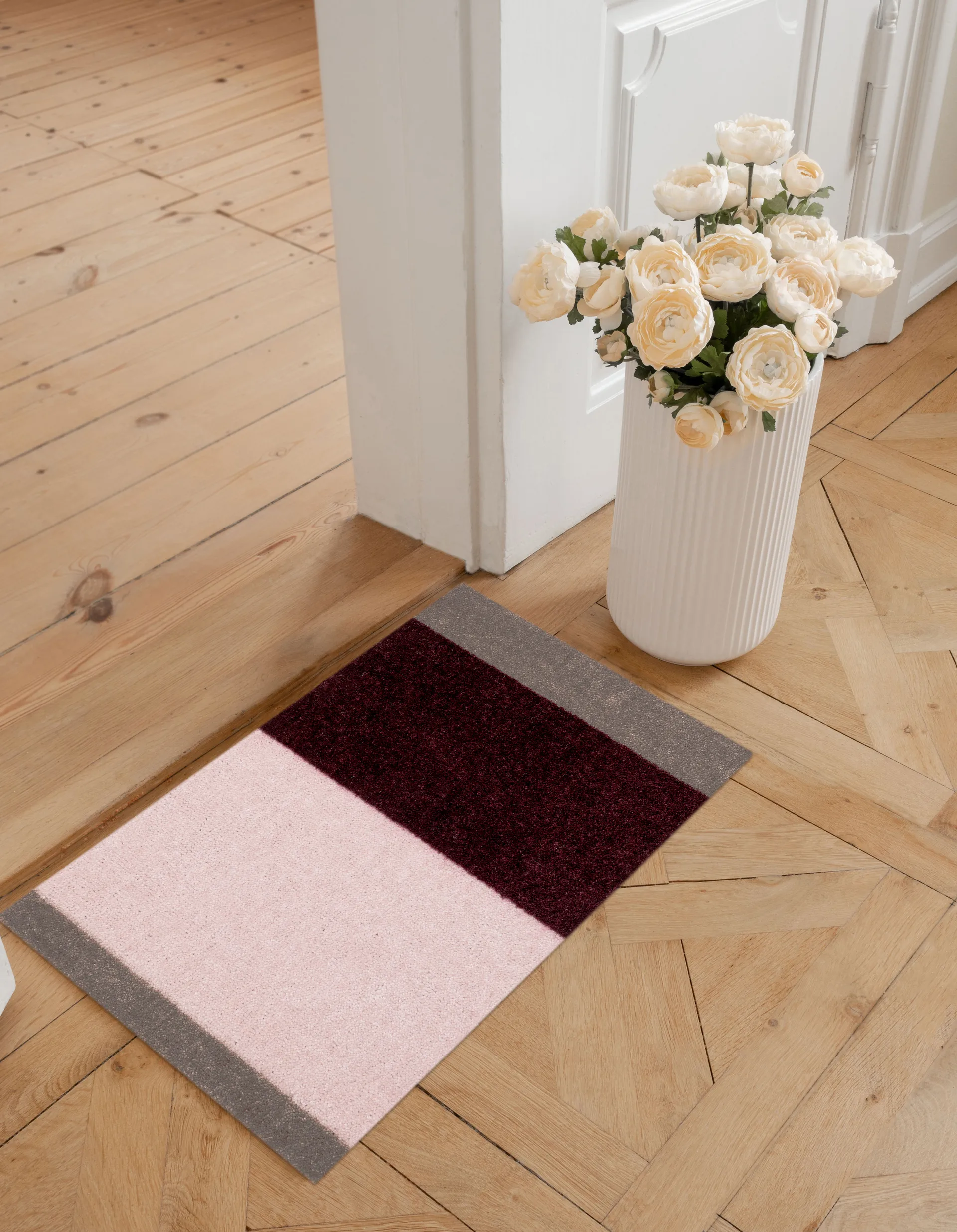 Stripes doormat horizontal, Bordeaux-rose-sand, 40x60 cm tica copenhagen