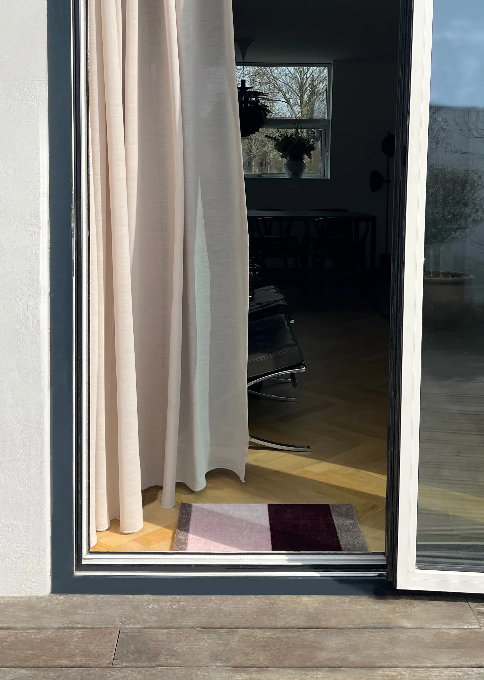 Stripes doormat horizontal, Bordeaux-rose-sand, 40x60 cm tica copenhagen