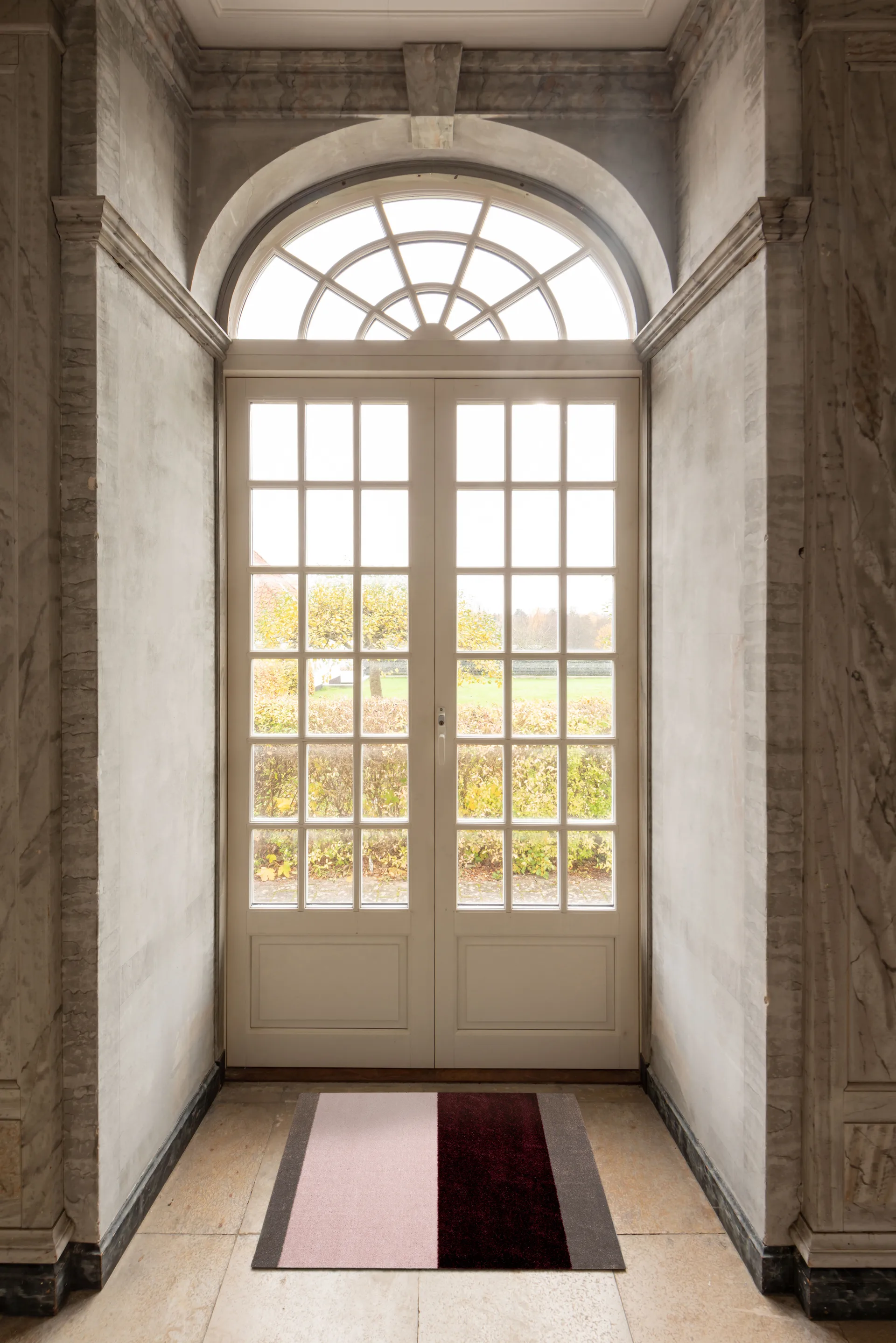 Stripes doormat horizontal, Bordeaux-rose-sand, 60x90 cm tica copenhagen