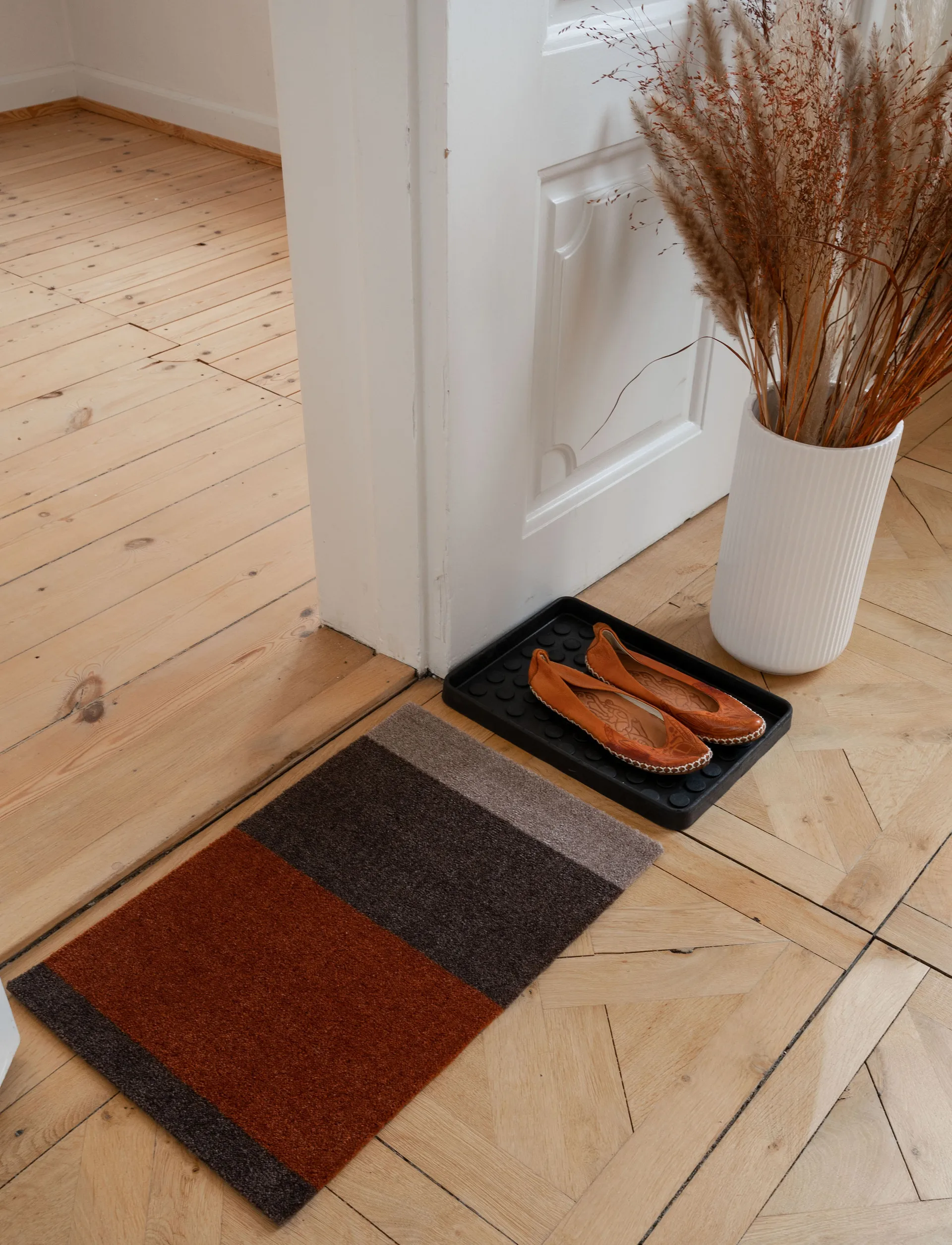 Stripes doormat horizontal, Brown-terracotta. 40x60 cm tica copenhagen