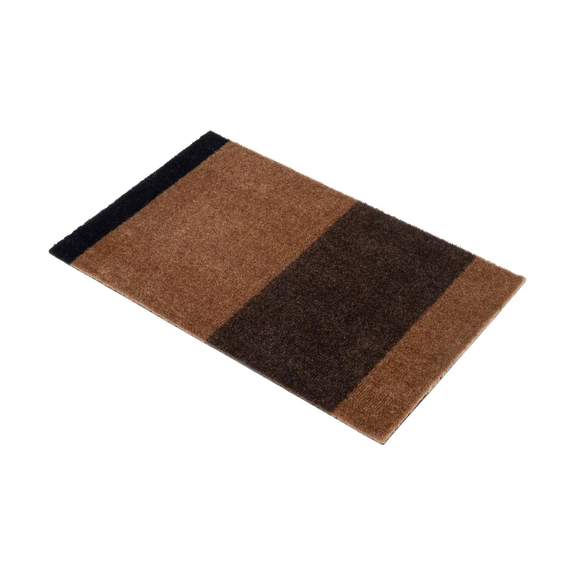 Stripes doormat horizontal, Cognac-dark brown-black, 40x60 cm tica copenhagen