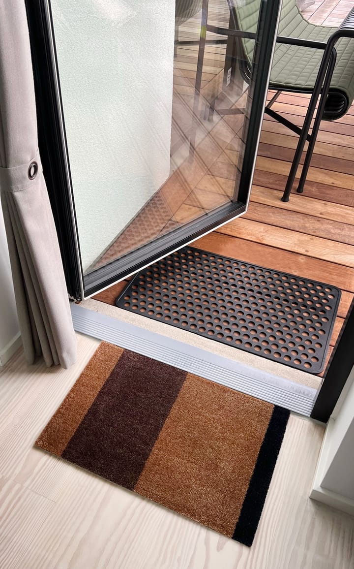 Stripes doormat horizontal, Cognac-dark brown-black, 40x60 cm tica copenhagen