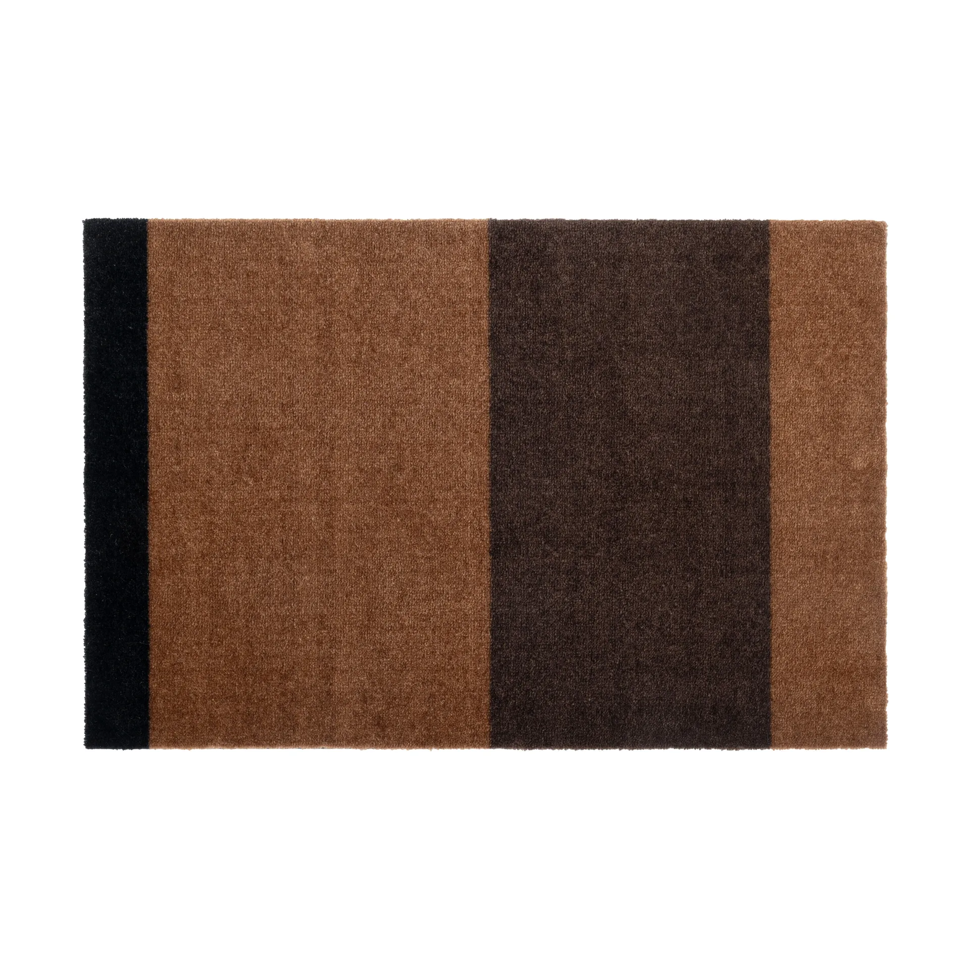 Stripes doormat horizontal, Cognac-dark brown-black, 60x90 cm tica copenhagen