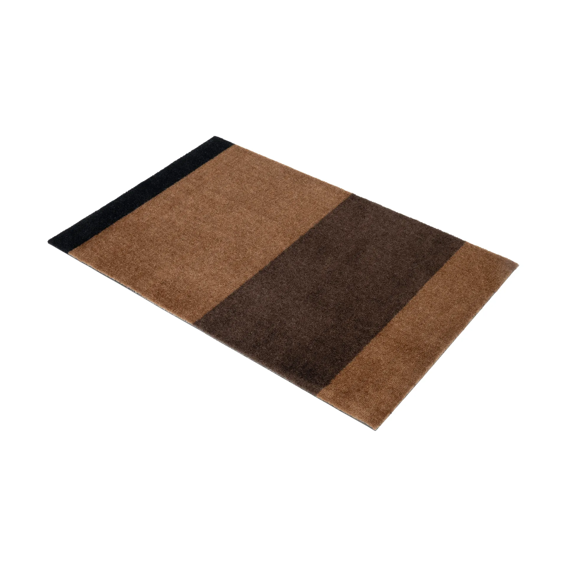 Stripes doormat horizontal, Cognac-dark brown-black, 60x90 cm tica copenhagen
