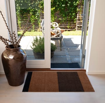 Stripes doormat horizontal - Cognac-dark brown-black, 60x90 cm - tica copenhagen