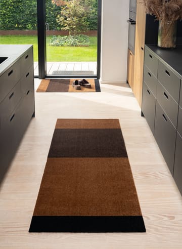 Stripes doormat horizontal - Cognac-dark brown-black, 60x90 cm - tica copenhagen