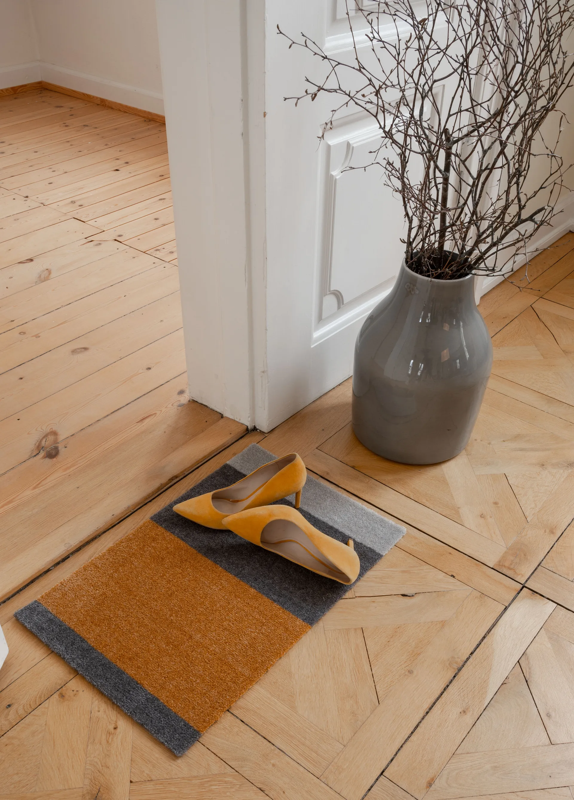 Stripes doormat horizontal, Dijon-brown-sand. 40x60 cm tica copenhagen