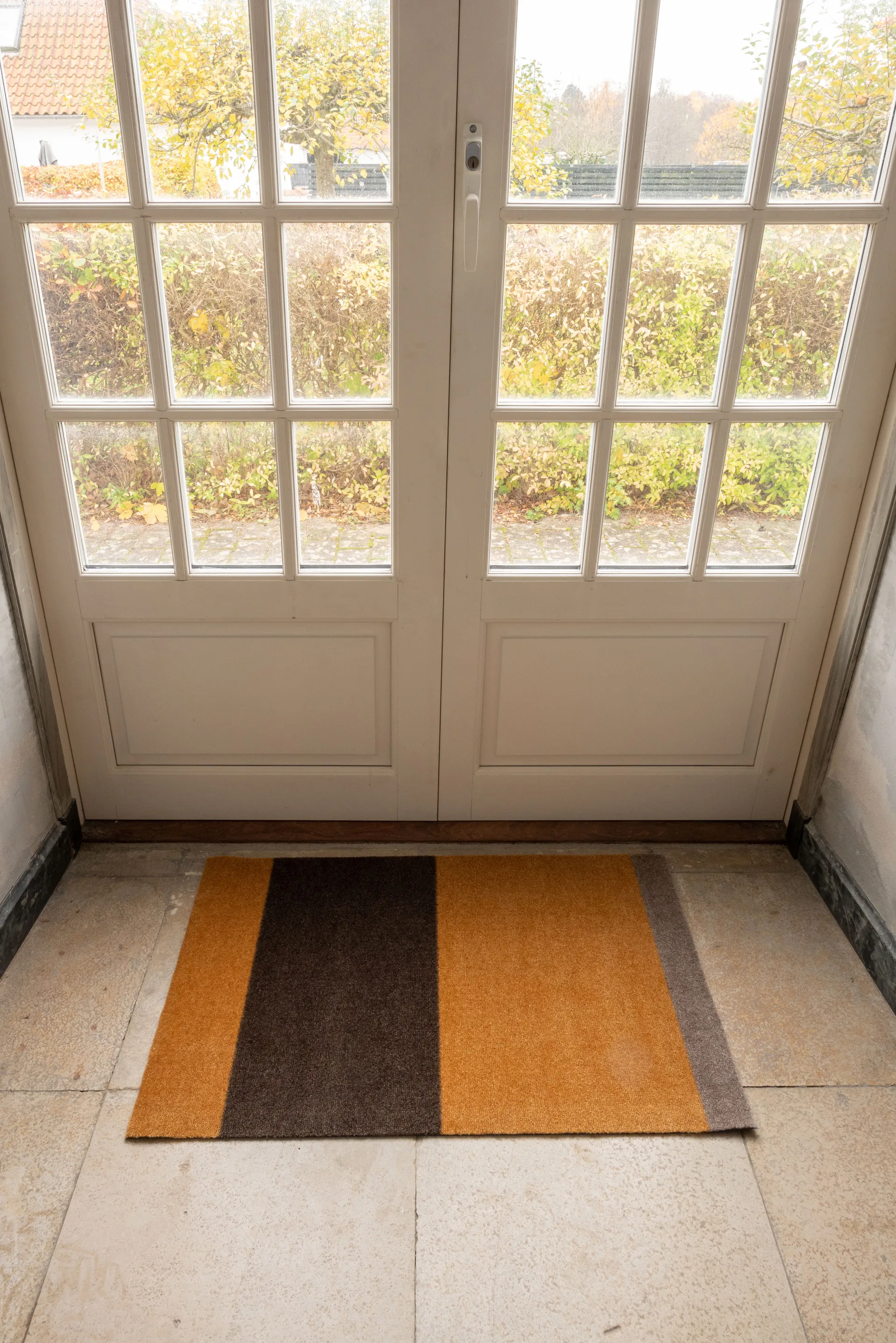 Stripes doormat horizontal, Dijon-brown-sand. 60x90 cm tica copenhagen