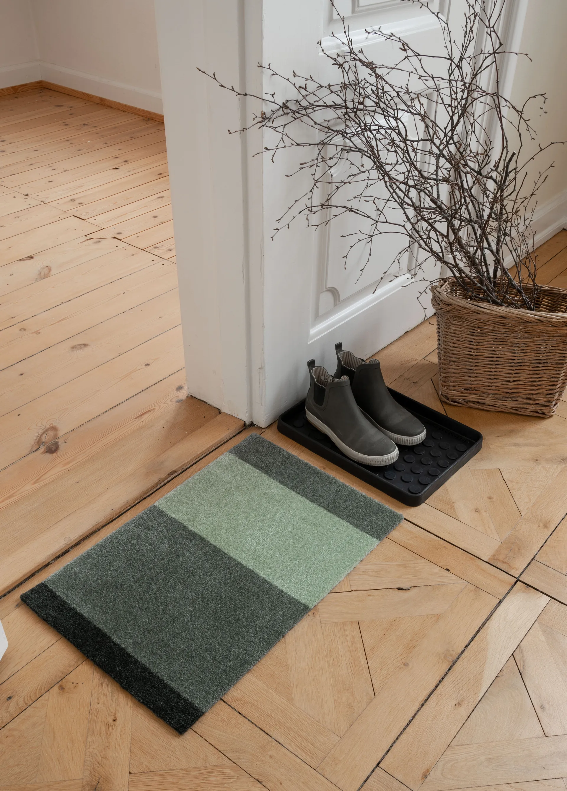 Stripes doormat horizontal, Green. 40x60 cm tica copenhagen