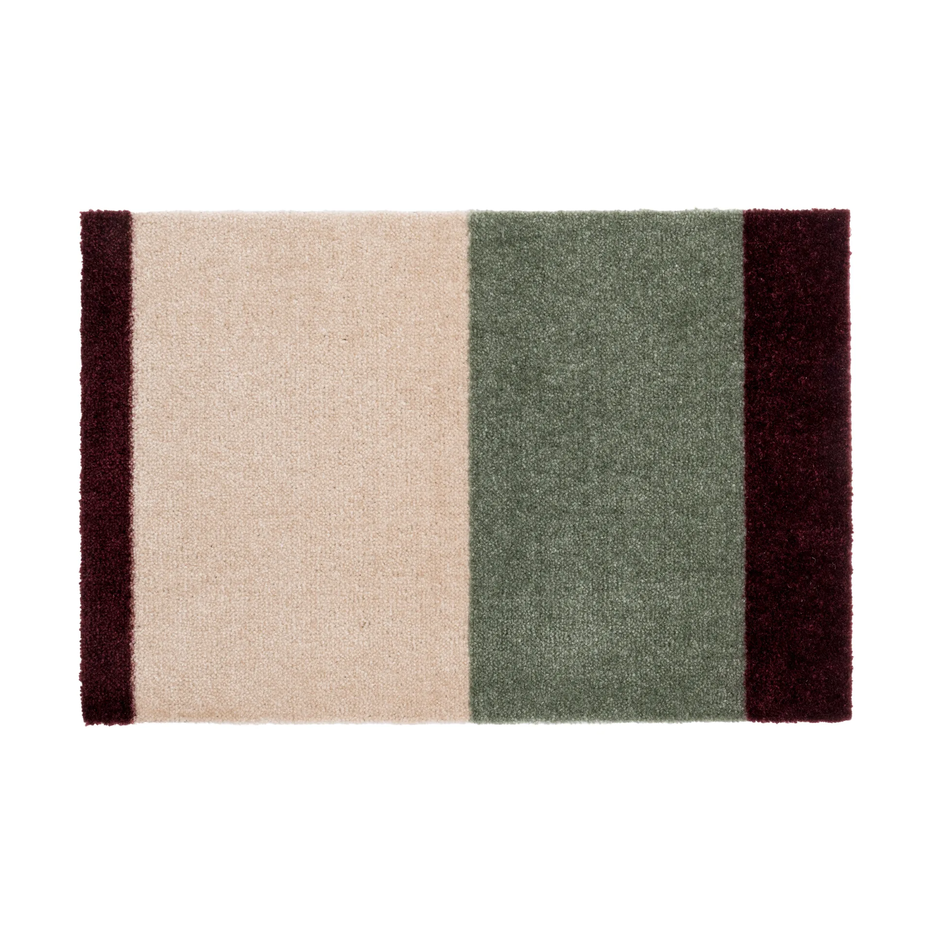Stripes doormat horizontal, Green-ivory-bordeaux, 40x60 cm tica copenhagen