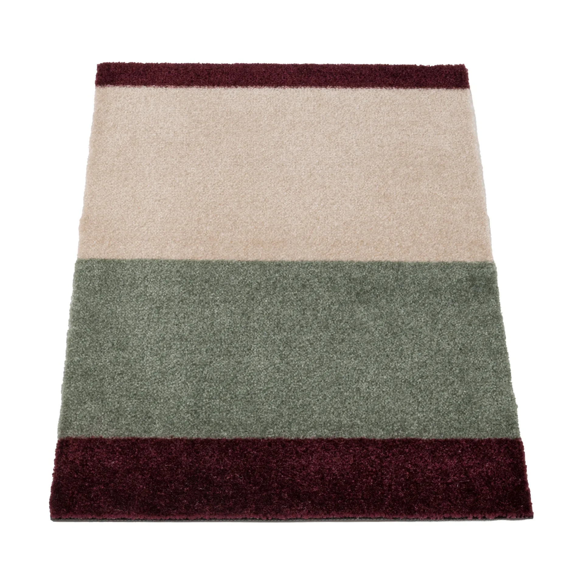 Stripes doormat horizontal, Green-ivory-bordeaux, 40x60 cm tica copenhagen
