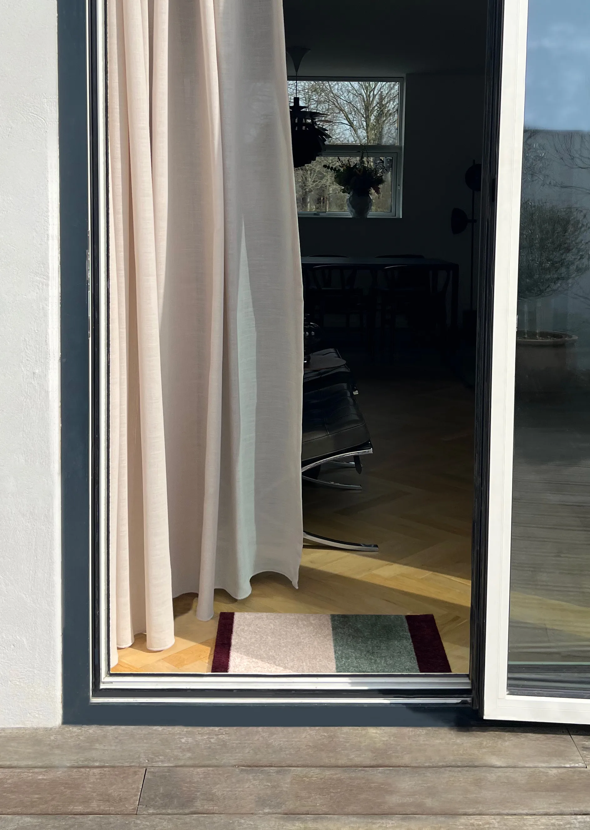 Stripes doormat horizontal, Green-ivory-bordeaux, 40x60 cm tica copenhagen