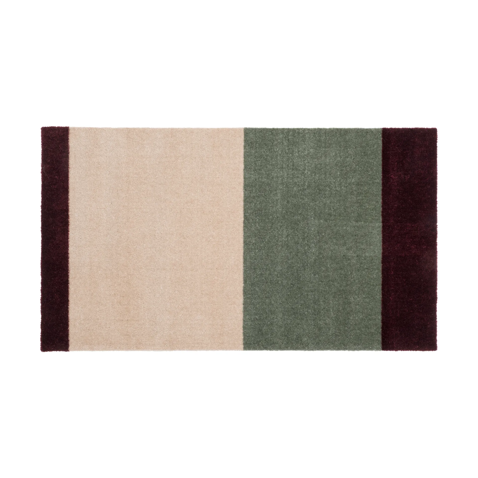 Stripes doormat horizontal, Green-ivory-bordeaux, 60x90 cm tica copenhagen